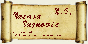 Nataša Vujnović vizit kartica